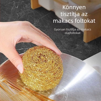Konyhai tisztító labda rézdrótból és acélgyapotból, szálmentes