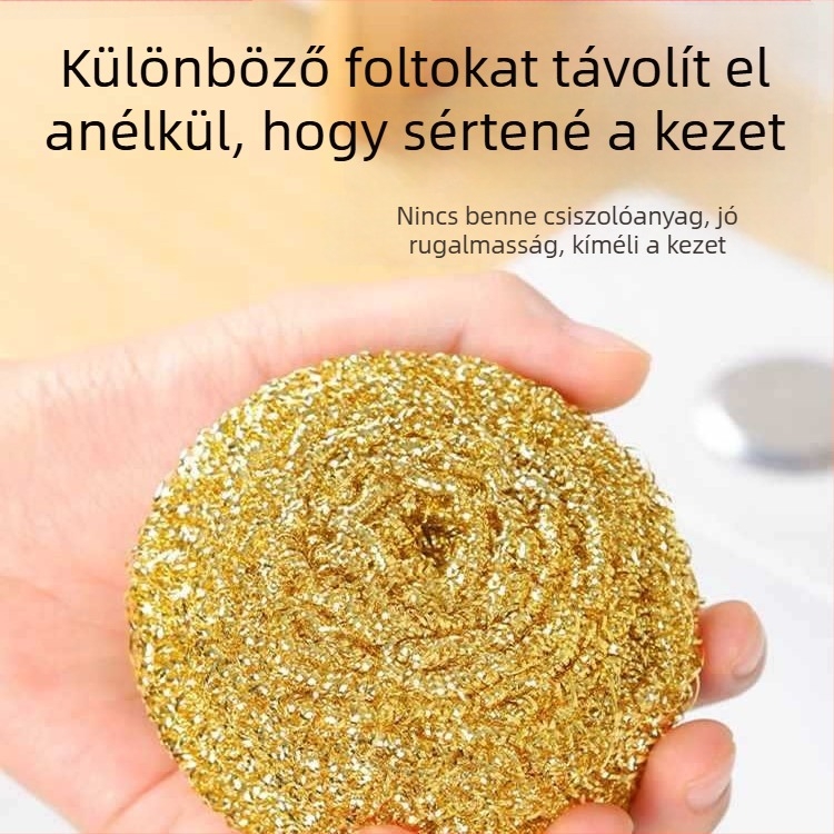 Konyhai tisztító labda rézdrótból és acélgyapotból, szálmentes