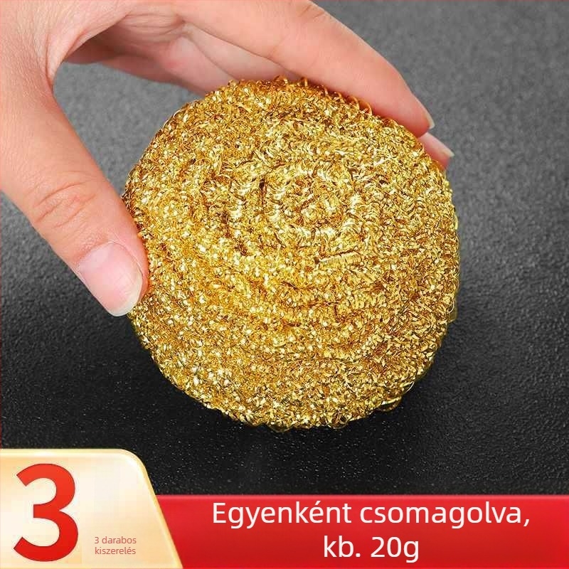 Konyhai tisztító labda rézdrótból és acélgyapotból, szálmentes