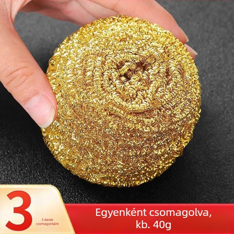 Konyhai tisztító labda rézdrótból és acélgyapotból, szálmentes