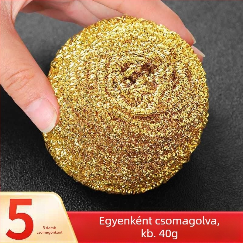 Konyhai tisztító labda rézdrótból és acélgyapotból, szálmentes