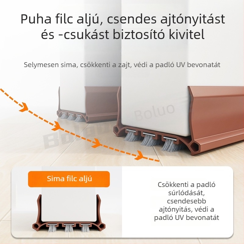 Ajtó alatti kefés tömítőcsík – szélálló, fényzáró, csendes és porálló