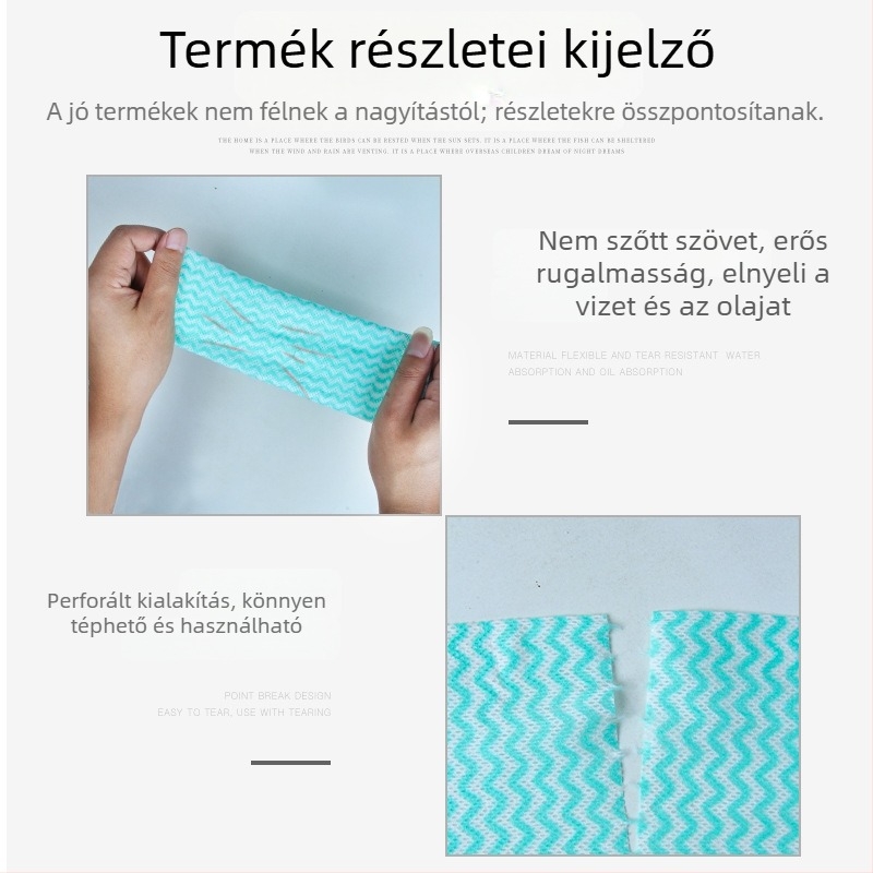 Egyszer használatos nem szőtt mosogatókendő, konyhai tisztítás, színes csíkok