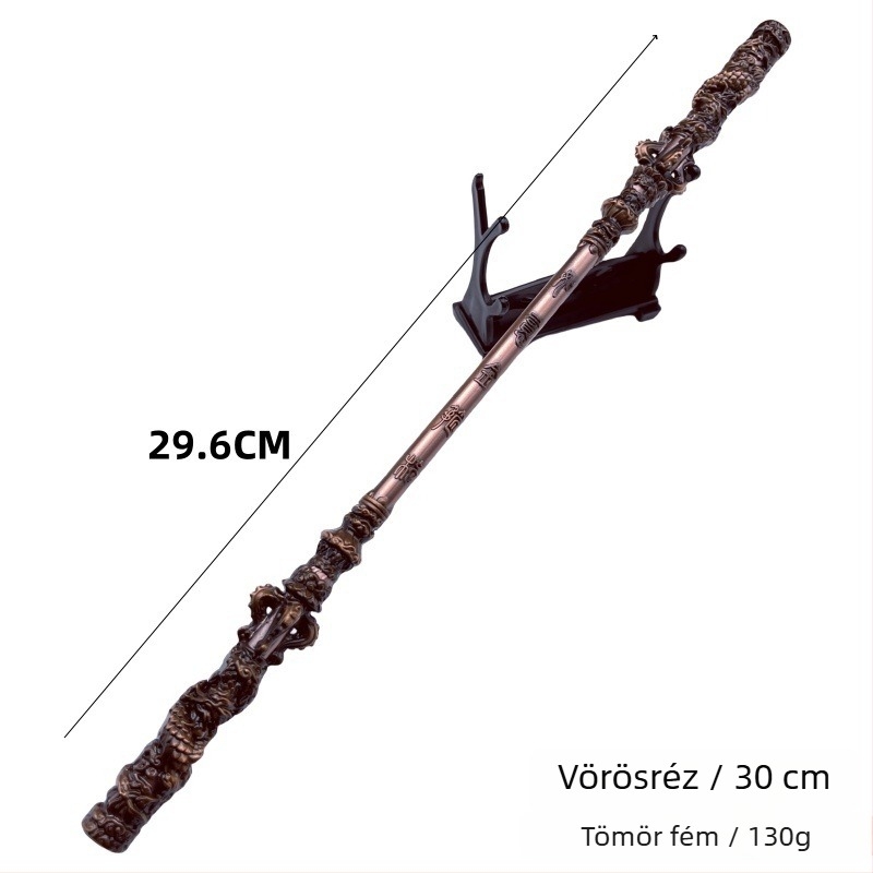 Sun Wukong: mitikus Ruyi arany bottal figurája – fém dísz, kézzel készített modell, 22–35 cm