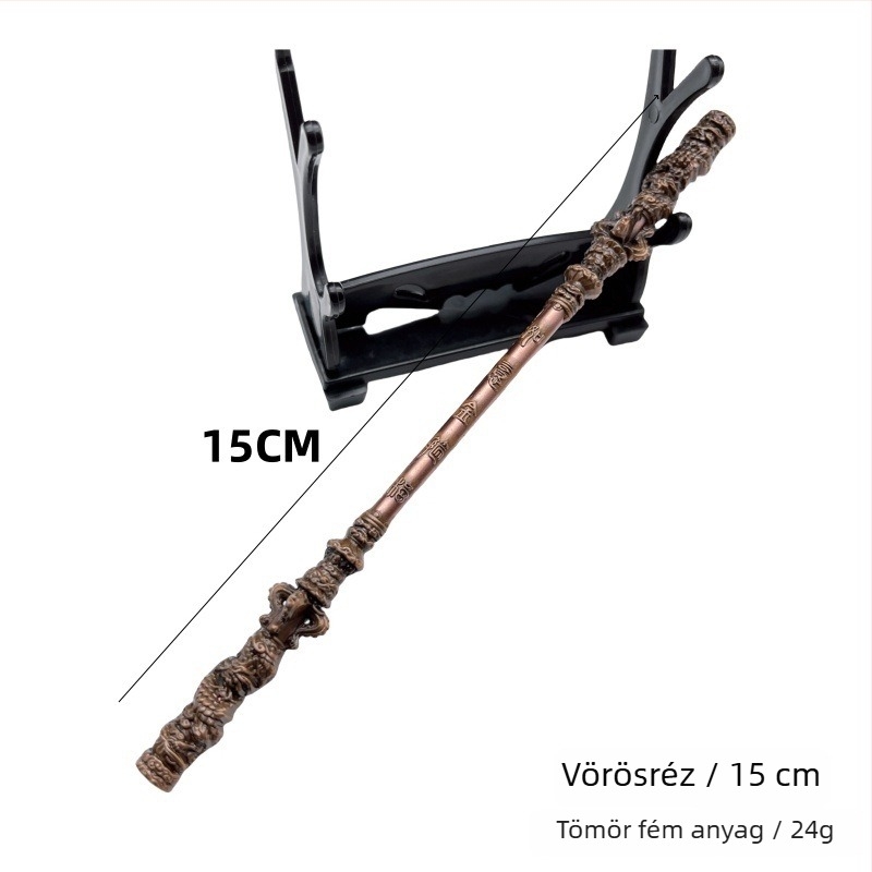 Sun Wukong: mitikus Ruyi arany bottal figurája – fém dísz, kézzel készített modell, 22–35 cm