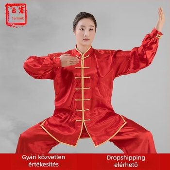 Uniszex Tai Chi hosszú ujjú edzés- és előadásruha — tavasz/nyár, poliészter