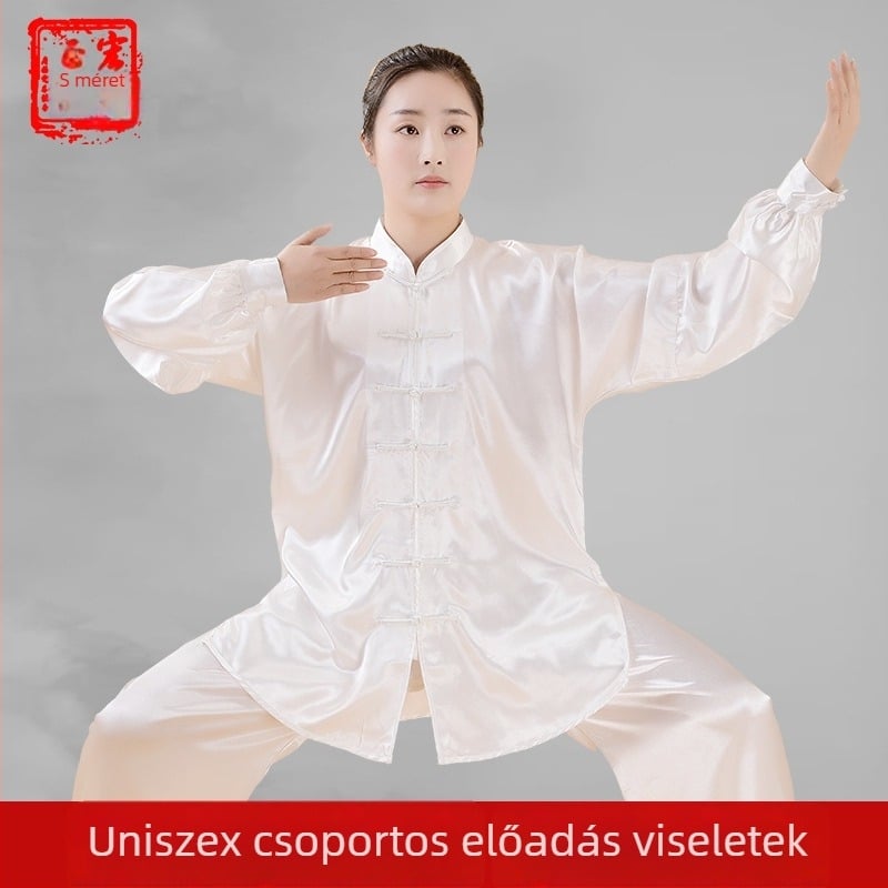 Uniszex Tai Chi hosszú ujjú edzés- és előadásruha — tavasz/nyár, poliészter