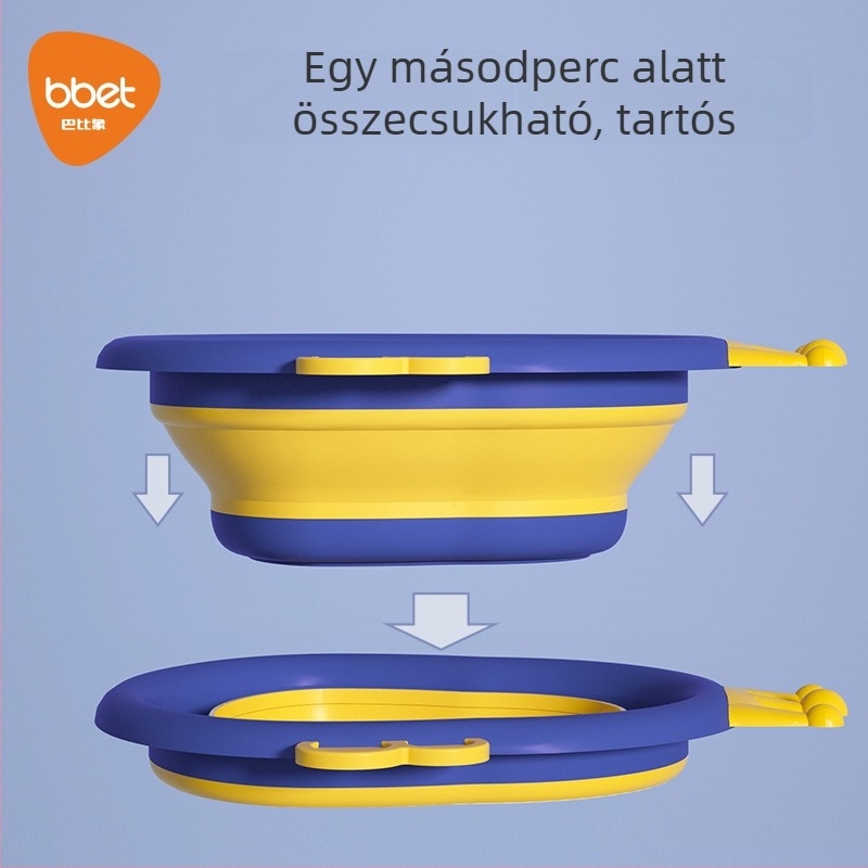 Összecsukható műanyag babafürdető edény, hordozható arc- és pelusmosáshoz