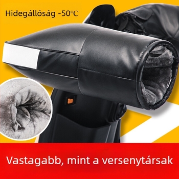 Téli kesztyű elektromos motorkerékpárhoz – kormányvédő, fleece bélés, szélálló, férfiaknak