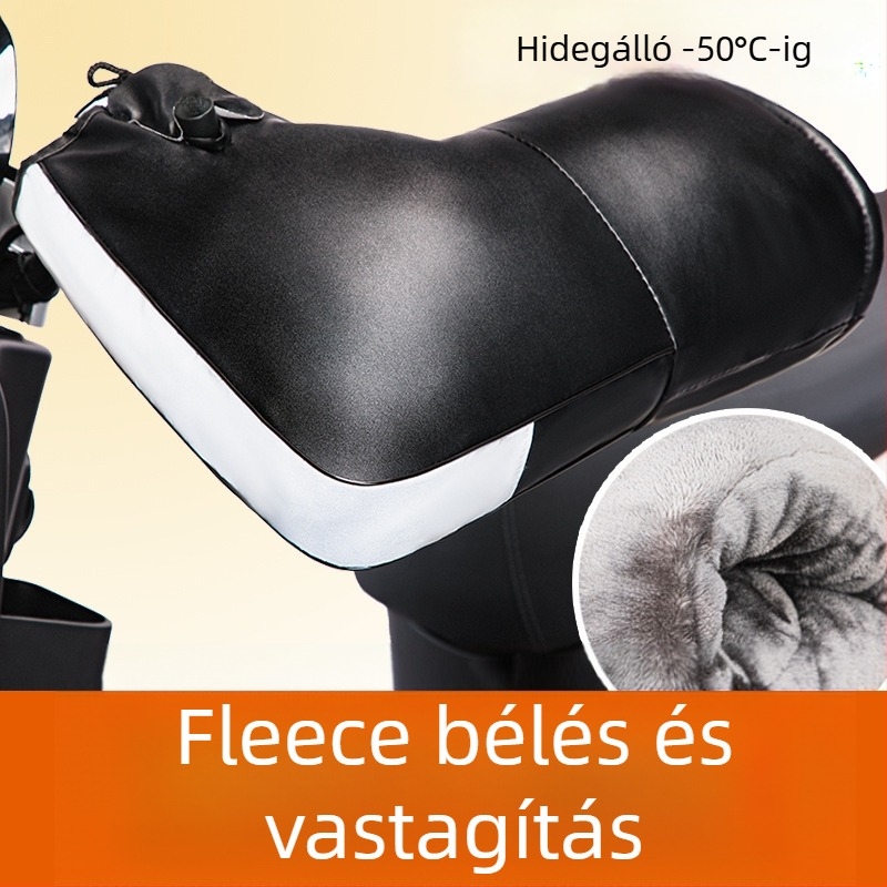 Téli kesztyű elektromos motorkerékpárhoz – kormányvédő, fleece bélés, szélálló, férfiaknak