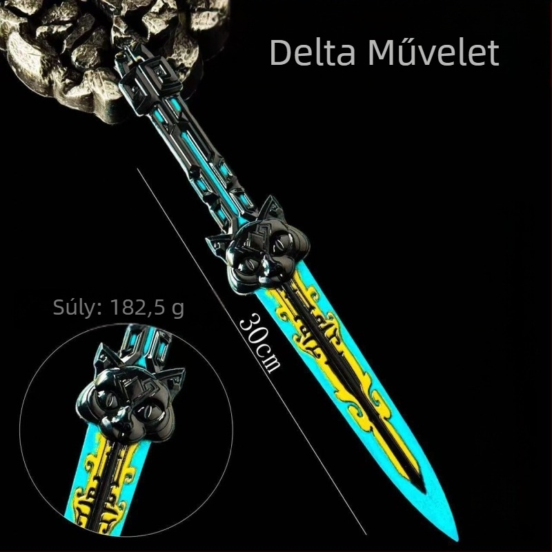 Delta Polaris fém fegyver modell — ötvözetes dísztárgy, dekoratív kés