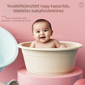 Megvastagított műanyag mosdókagyló, nagy méretű háztartási, strapabíró háromdarabos készlet