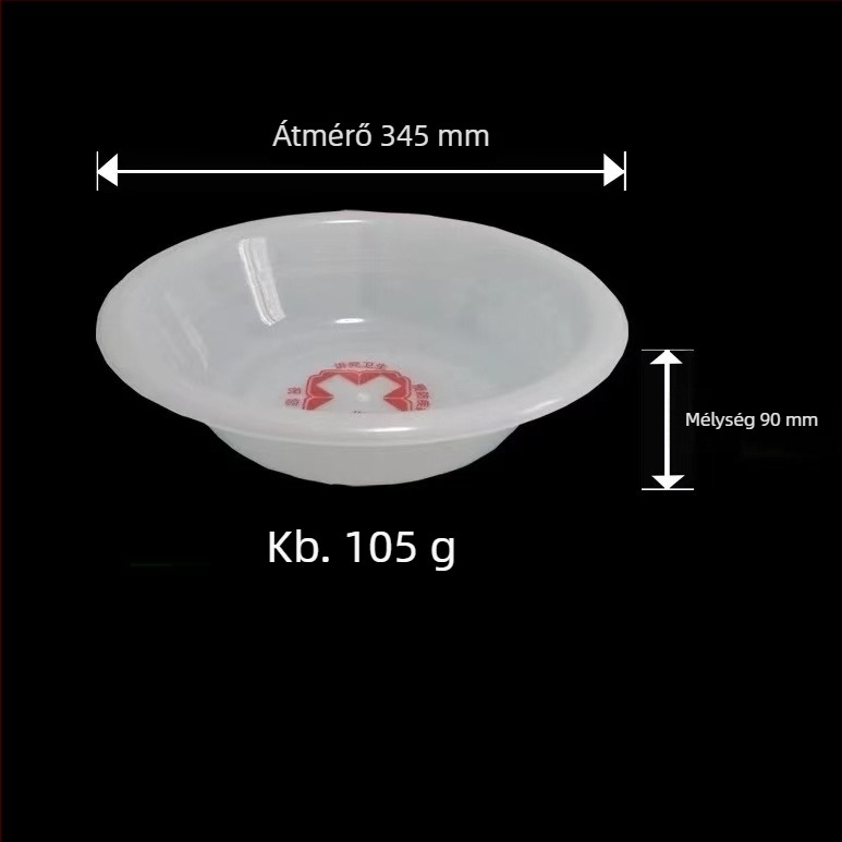 Kórházi orvosi műanyag arcmosó edény, vastagított higiénikus, 32 cm