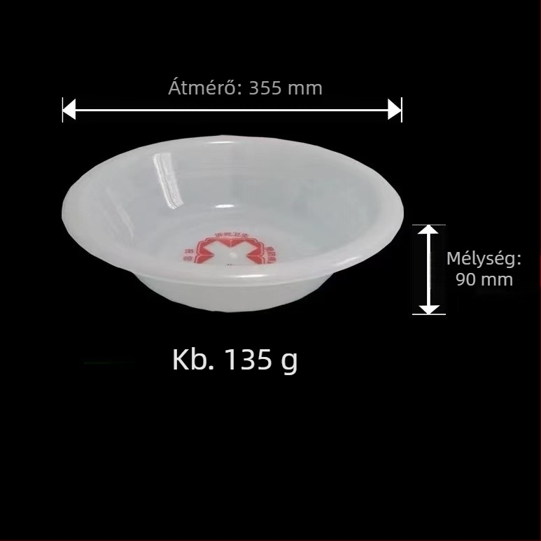 Kórházi orvosi műanyag arcmosó edény, vastagított higiénikus, 32 cm