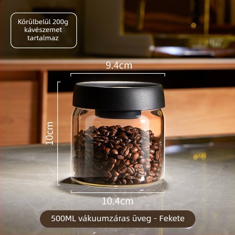 Élelmiszer-minőségű, vákuumzáras üveg tárolóedények kávé és tea számára