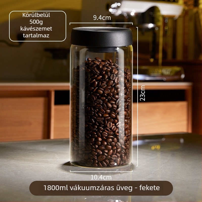 Élelmiszer-minőségű, vákuumzáras üveg tárolóedények kávé és tea számára