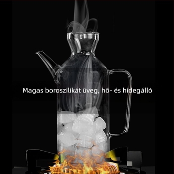 Üveg olajtartó, szivárgásmentes, csepegésmentes kialakítás; szójaszósz és ecet ízesítő üveg; rozsdamentes acél ecetkanna.