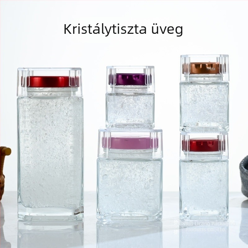 Vastag üveg madárfészek tároló üveg fedővel, luxus zárt üveg otthoni friss főzött madárfészekhez, fordított kivitel szivárgásmentes