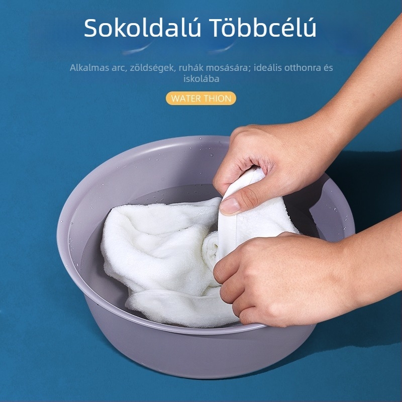 Műanyag mosdóedény, vastagított, nagy méret, arcra, lábakra és ruhák mosására, otthoni és kollégiumi használatra