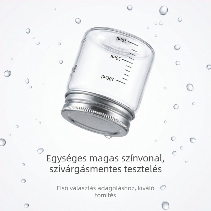 304 rozsdamentes acél fedővel boroszilikát üveg zárható tárolóedény a konyhai gabonákhoz, kerek formájú, 800–1000 ml, mikróban használható, modern minimalist stílus