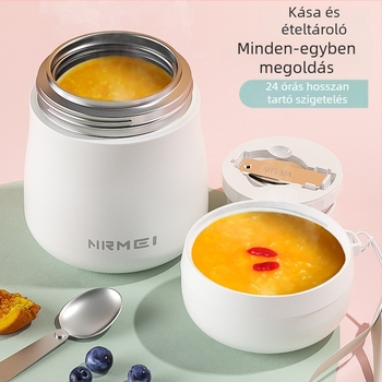 316 rozsdamentes acélból készült szigetelt ebédes doboz, 800–1000 ml, hordozható diákoknak, szabálytalan formájú, egy‑rétegű, mikrohullámú sütő nem alkalmas, könnyű luxus retro stílus