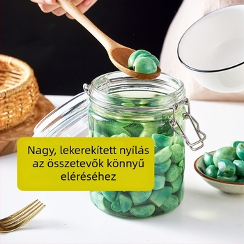 Üveg zárható üveg savanyúságokhoz és savanyított fokhagymához, hengeres élelmiszer-tároló, könnyű luxus stílus, 5 L vagy nagyobb