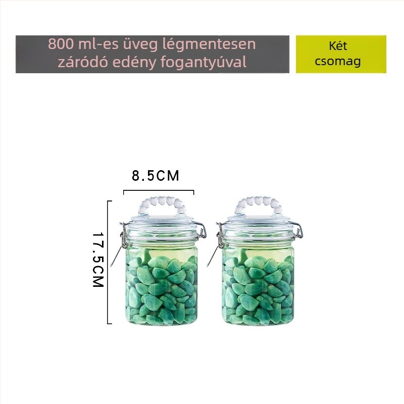 Üveg zárható üveg savanyúságokhoz és savanyított fokhagymához, hengeres élelmiszer-tároló, könnyű luxus stílus, 5 L vagy nagyobb