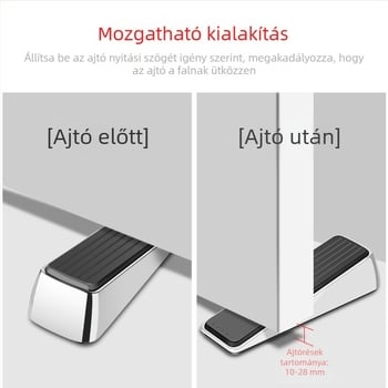 Padlóra szerelhető ütközésvédő ajtóstop, helymeghatározóval, cinkötvözetből
