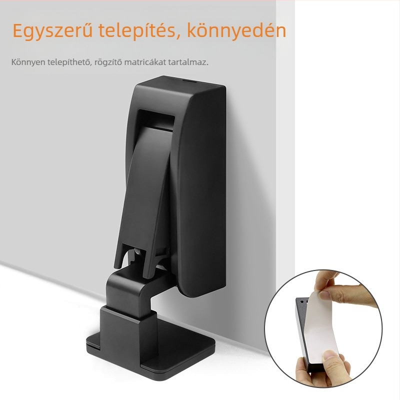 Fúrás nélküli ajtószívó hidraulikus működéssel, falra vagy padlóra szerelhető, csendes, cink ötvözet