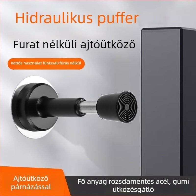 Fúrás nélküli ajtóállvány, ütközés elleni mechanizmus bejárati ajtókhoz, ujjlenyomat-zár, antifurt ajtó stopper, üvegajtó stopper, csendes hidraulikus csillapító