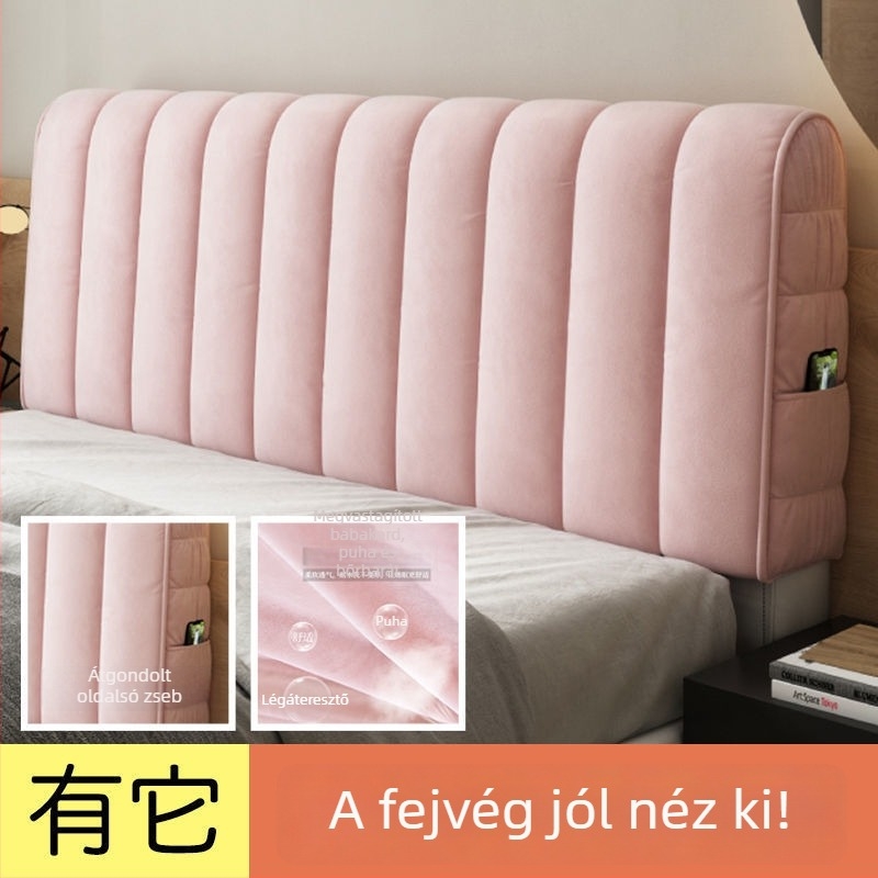 Vastagított ágyfejvédő huzat, puha párnázással, pamut anyagból, modern minimalist dizájn