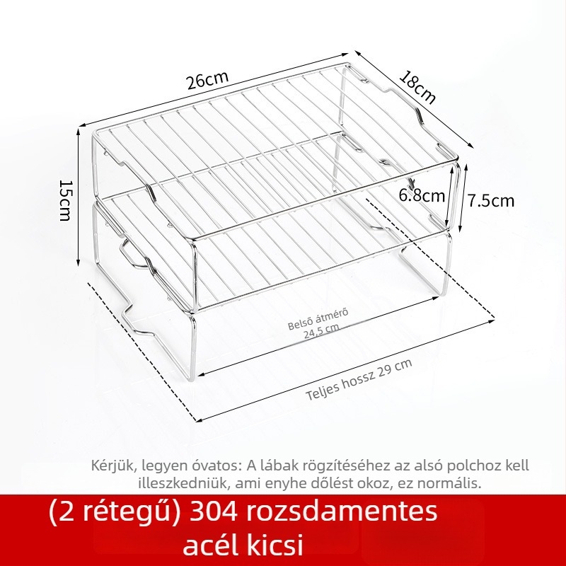 304-es rozsdamentes acél belső hűtőszekrény tárolópolc maradékokhoz