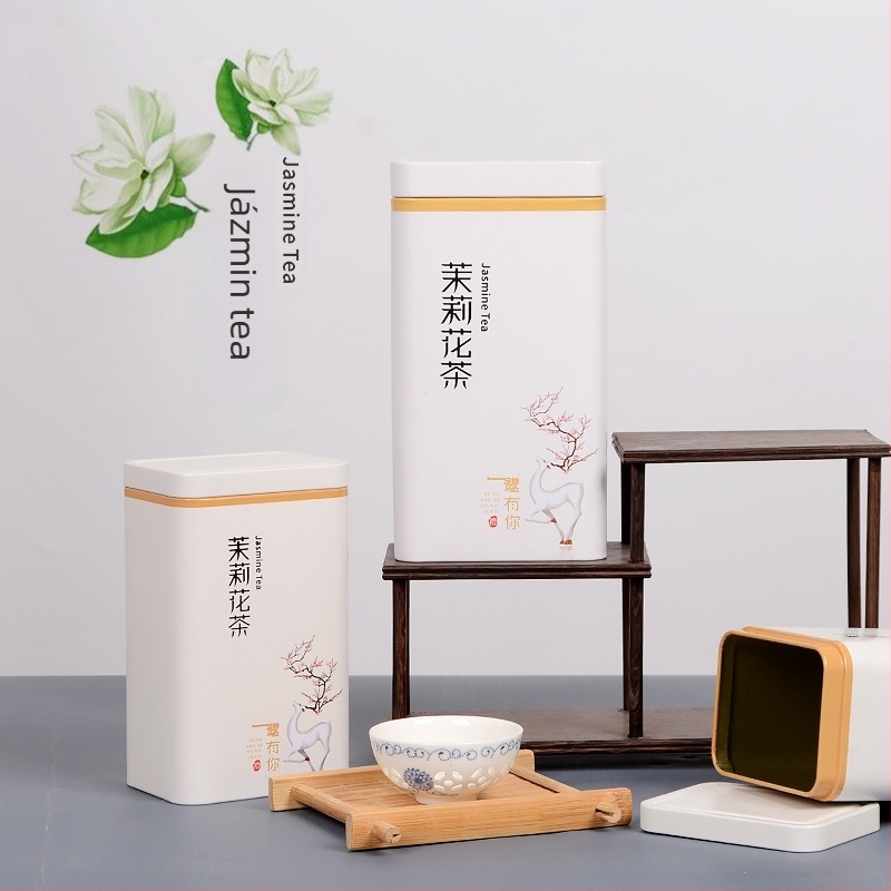 Jázmin tea tároló fémdobozok – üres, zárható fémdobozok tea tárolására, 0,5 kg és 1 kg kapacitás