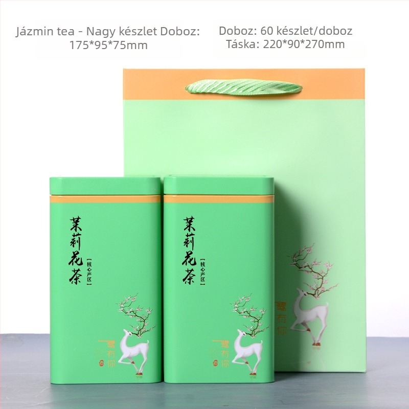 Jázmin tea tároló fémdobozok – üres, zárható fémdobozok tea tárolására, 0,5 kg és 1 kg kapacitás