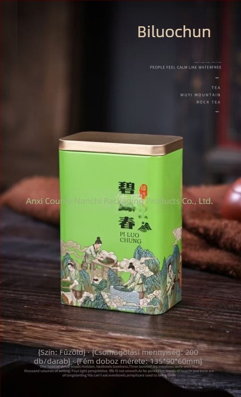 Nordic stílusú négyzet alakú zárható fémdoboz teához, Lapsang Souchong, Jin Jun Mei és Da Hong Pao.