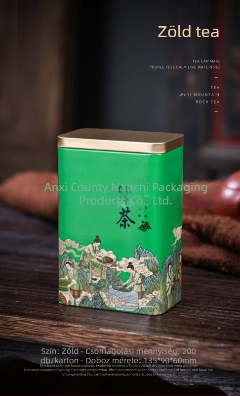Nordic stílusú négyzet alakú zárható fémdoboz teához, Lapsang Souchong, Jin Jun Mei és Da Hong Pao.