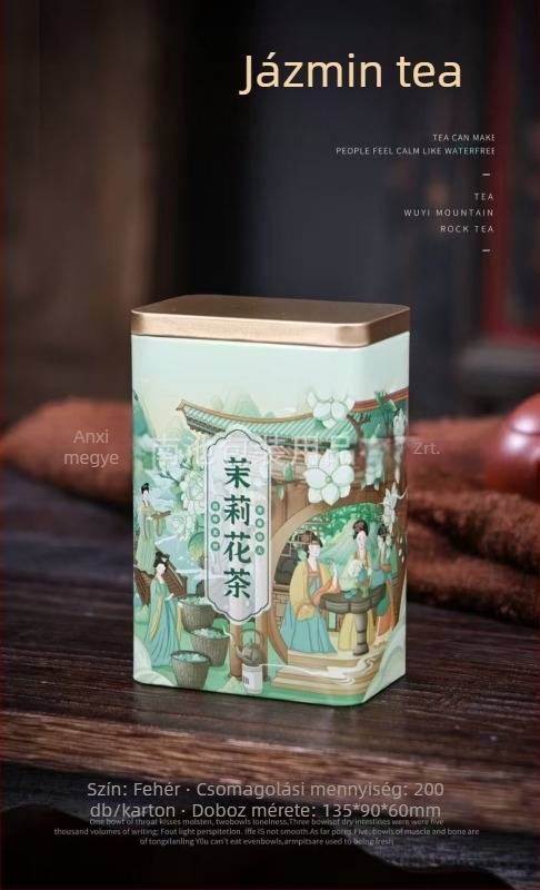 Nordic stílusú négyzet alakú zárható fémdoboz teához, Lapsang Souchong, Jin Jun Mei és Da Hong Pao.