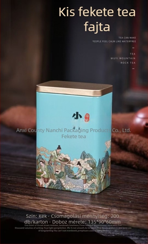 Nordic stílusú négyzet alakú zárható fémdoboz teához, Lapsang Souchong, Jin Jun Mei és Da Hong Pao.