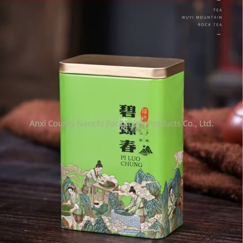 Nordic stílusú négyzet alakú zárható fémdoboz teához, Lapsang Souchong, Jin Jun Mei és Da Hong Pao.