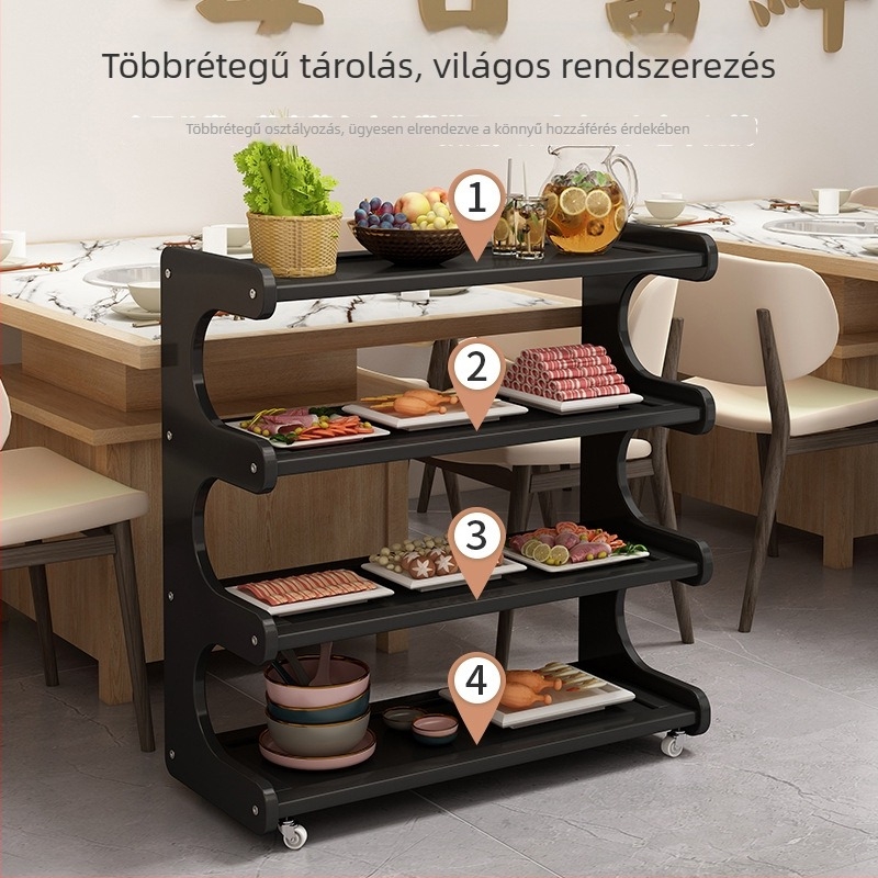 Multifunkcionális otthoni tároló polc, konyhai előkészítő több emeletes kocsi, padlón álló tároló és rendszerező polc