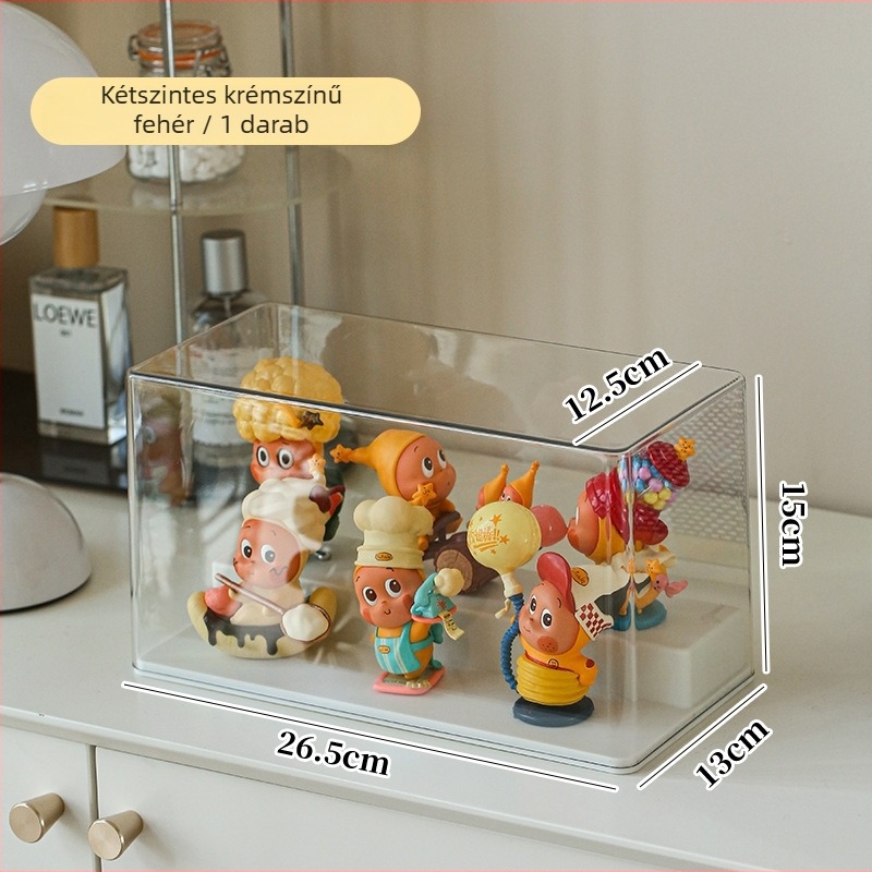 Átlátszó akril vitrín blind boxokhoz, porvédett, vastagított, egymásra tehető, LEGO kockákhoz, figurákhoz és gyűjteményekhez