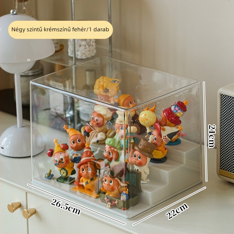 Átlátszó akril vitrín blind boxokhoz, porvédett, vastagított, egymásra tehető, LEGO kockákhoz, figurákhoz és gyűjteményekhez
