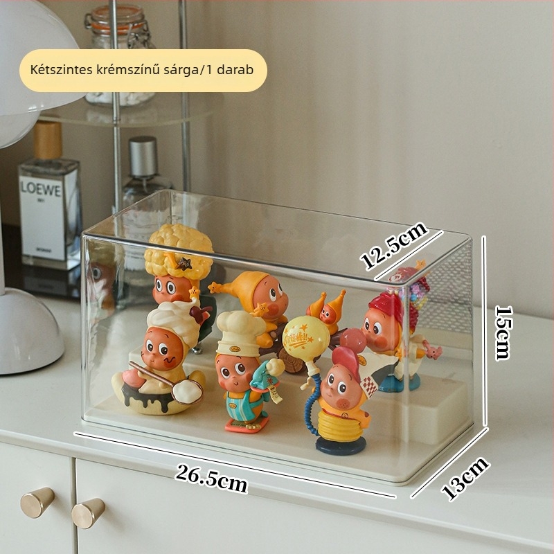 Átlátszó akril vitrín blind boxokhoz, porvédett, vastagított, egymásra tehető, LEGO kockákhoz, figurákhoz és gyűjteményekhez