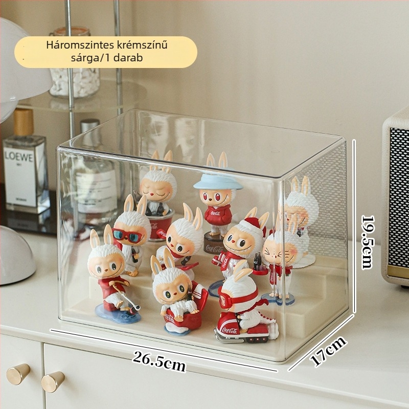 Átlátszó akril vitrín blind boxokhoz, porvédett, vastagított, egymásra tehető, LEGO kockákhoz, figurákhoz és gyűjteményekhez
