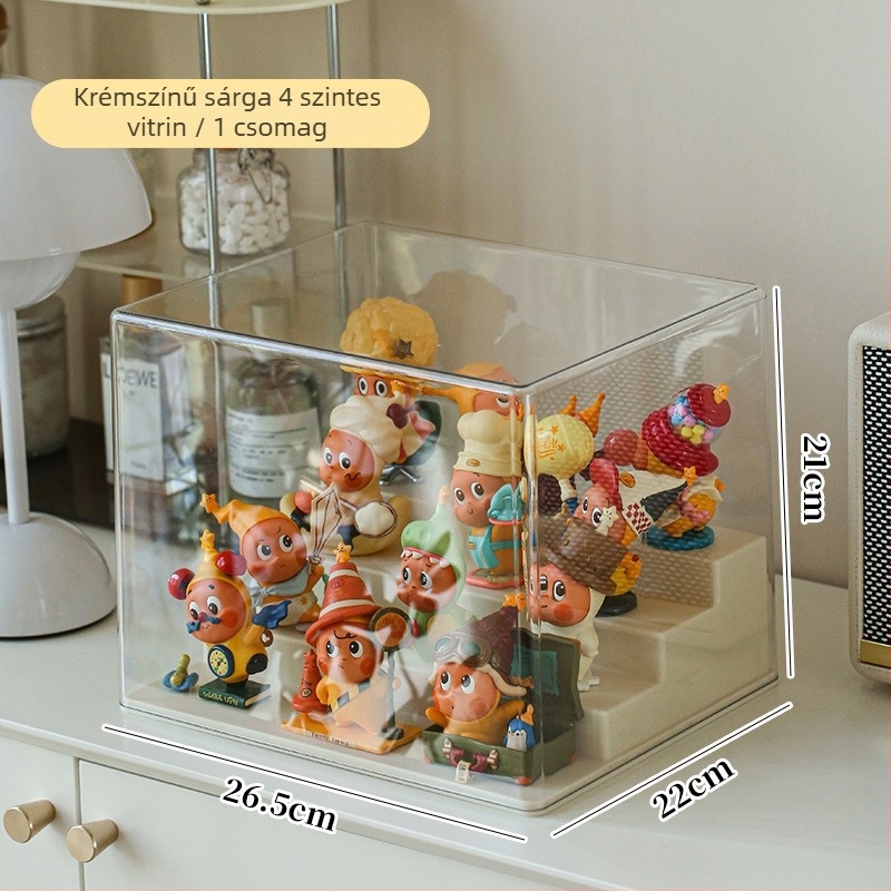 Átlátszó akril vitrín blind boxokhoz, porvédett, vastagított, egymásra tehető, LEGO kockákhoz, figurákhoz és gyűjteményekhez