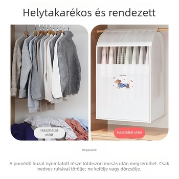 Átlátszó porvédő ruhatartó zsák felakasztott ruhákhoz, otthoni gardróbhoz, átlátszó táska ruhákhoz és kabátokhoz