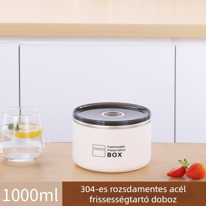 304 rozsdamentes acél ebédes doboz, felosztott és zárható, mikrózható, irodai dolgozóknak