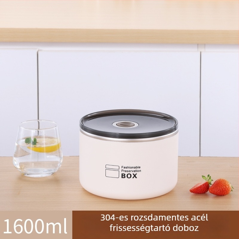 304 rozsdamentes acél ebédes doboz, felosztott és zárható, mikrózható, irodai dolgozóknak