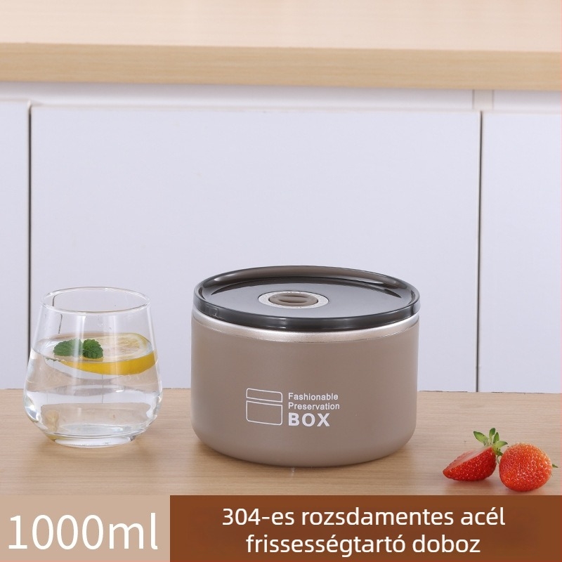 304 rozsdamentes acél ebédes doboz, felosztott és zárható, mikrózható, irodai dolgozóknak