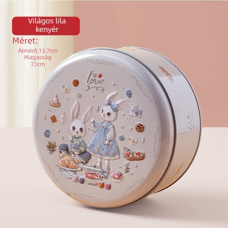 Kerek fémdoboz süteményekhez – elegáns édességdoboza White Rabbit